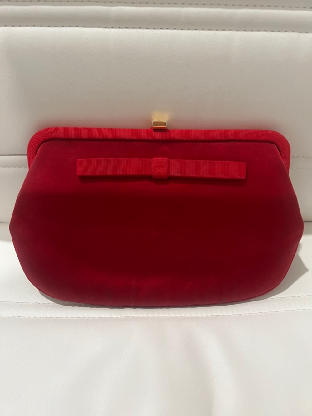 Vintage Gucci 50s/60s Red Bow Clutch Handbag